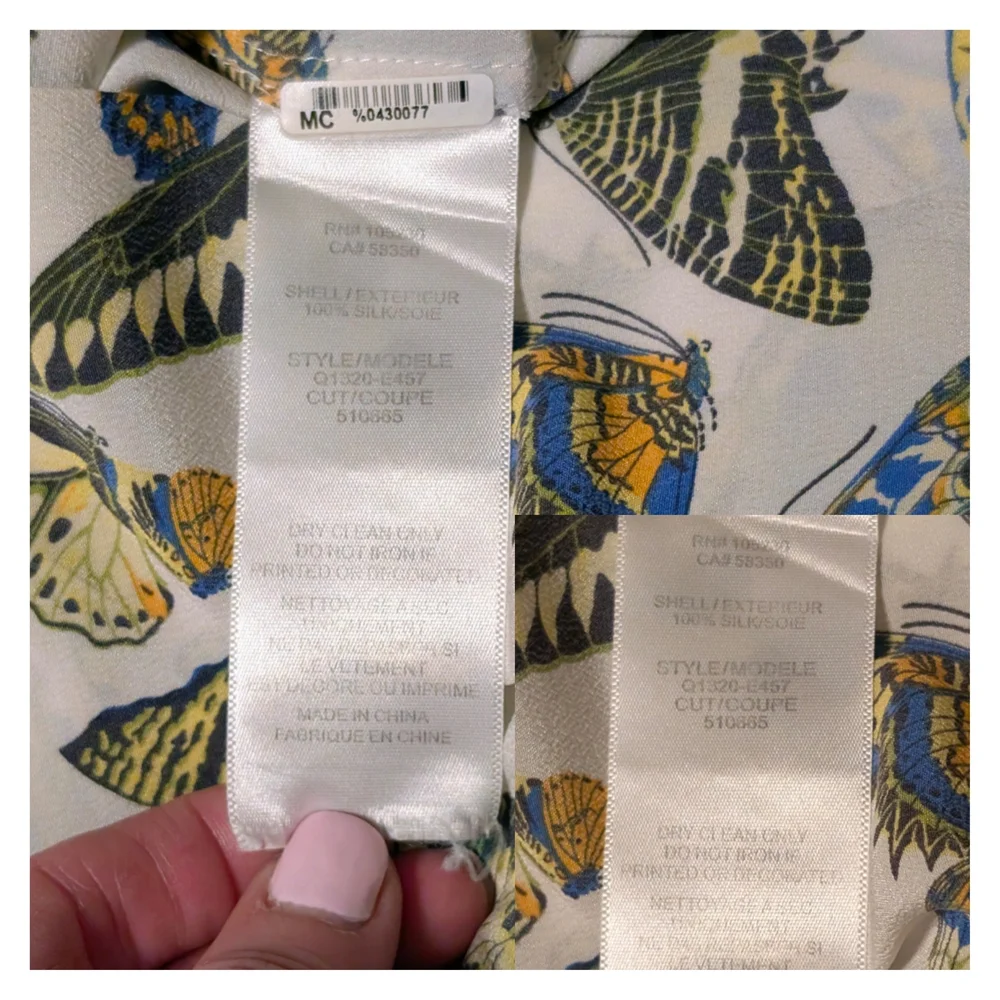 Equipment Multicolor Butterfly Print Blouse - Picture 6 of 7